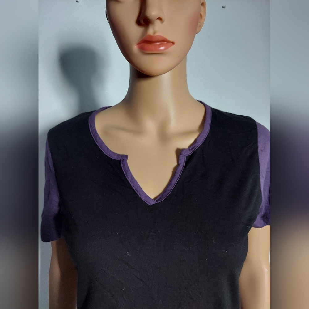 Harley Davidson Women Black and Purple Short Sleeve Shirt: Embrace Style